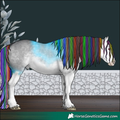 Horse Color:Painted White Spotted Brown Chinchilla Dun Splash