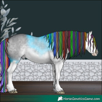 Horse Color:Painted White Spotted Brown Chinchilla Dun Splash 