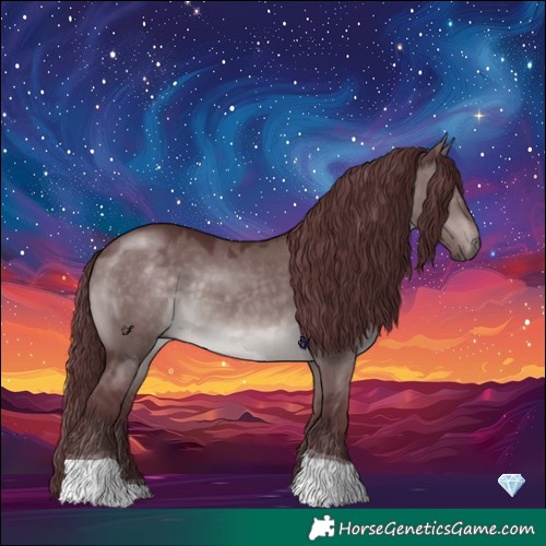 Horse Color:Platinum Chocolate Brown Dun Tobiano 