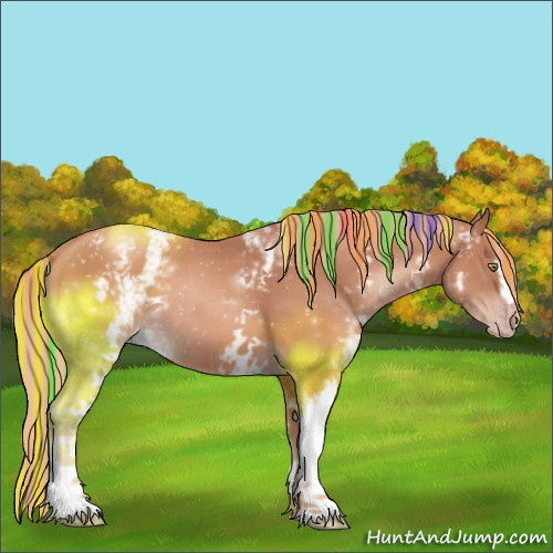 Horse Color:Painted White Spotted Gold Champagne 