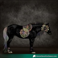 Horse Color:Void Nacre Chocolate Silver Buckskin Dun Sabino 