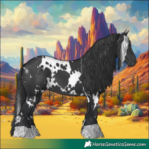Horse Color:White Spotted Black