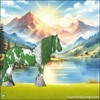Horse Color:Watercolor White Spotted Black 