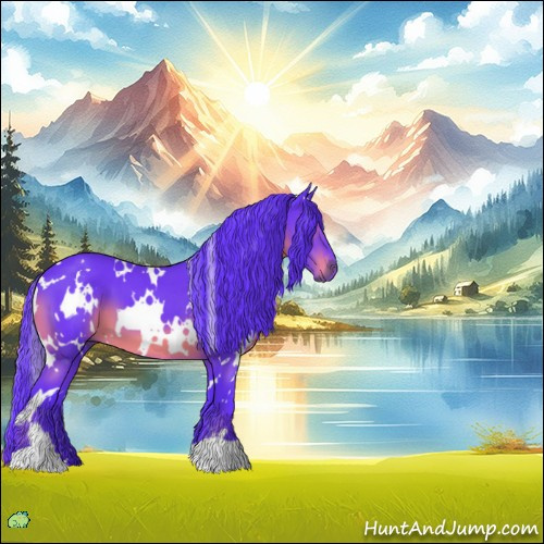 Horse Color:Watercolor White Spotted Black 