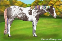 Horse Color:Painted Liver Chestnut Sabino Splash Tobiano Varnish