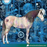 Horse Color:Nacre Amber Champagne Dun Splash 