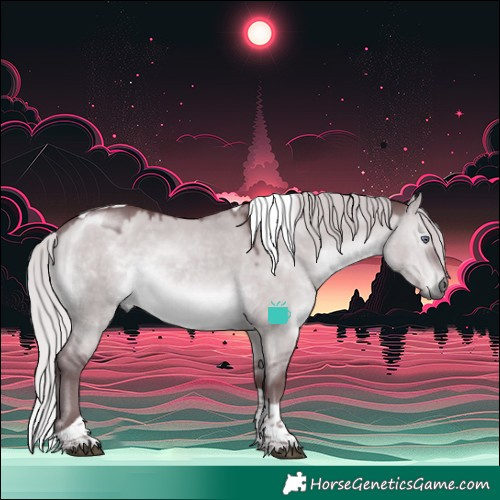 Horse Color:Chocolate Silver Brown Chinchilla Dun Tobiano 