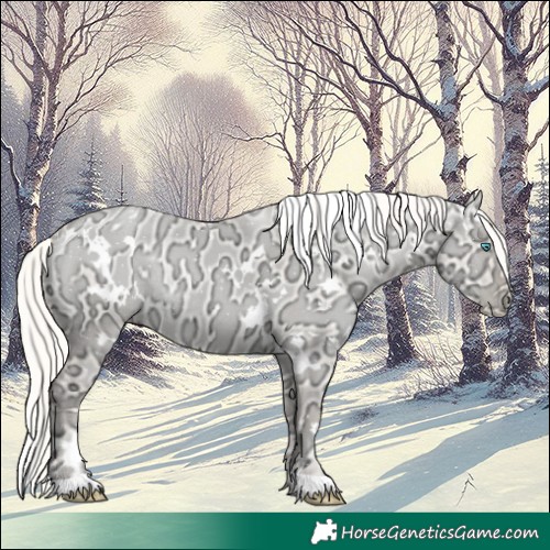 Horse Color:White Spotted Gold Champagne Ice Snowdrop Pearl Dun Rabicano