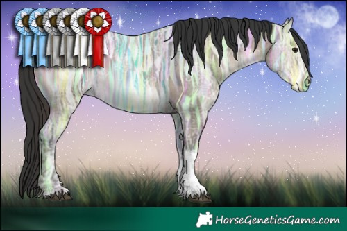 Horse Color:Brown Ice Dun Sabino Tobiano Rabicano