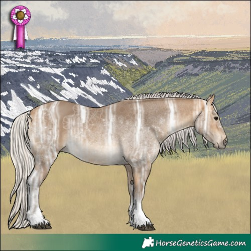 Horse Color:Silver Buckskin Ice Sabino Tobiano Rabicano
