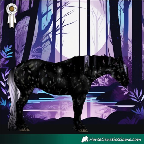 Horse Color:Void Watercolor Midnight Silver Brown Ice Dun Sabino Tobiano Near Leopard 