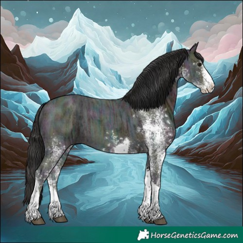 Horse Color:White Spotted Midnight Brown Ice Tobiano