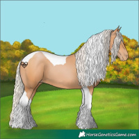 Horse Color:Silver Bay Pearl Tobiano 