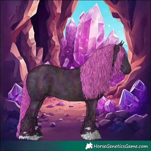 Horse Color:Watercolor Midnight Liver Red Dun Ice 