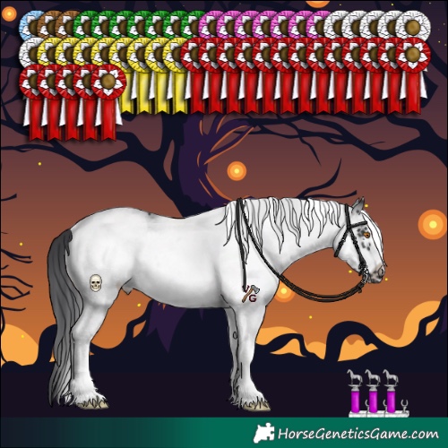 Horse Color:White Spotted Black Frame 