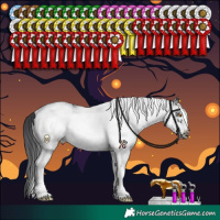 Horse Color:White Spotted Black Frame 