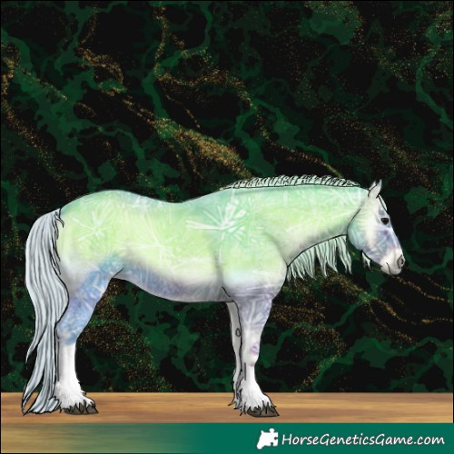 Horse Color:Watercolor Silver Blue Onyx Ice Tobiano Rabicano 