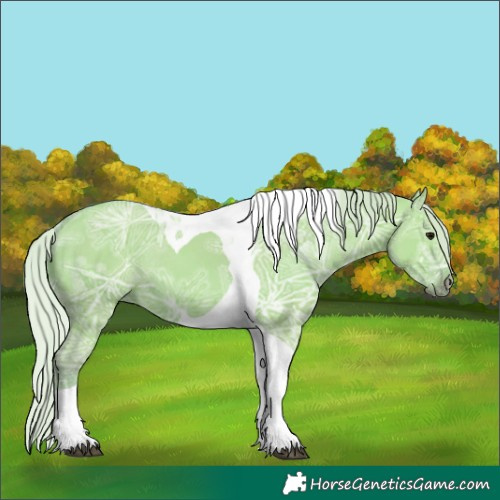 Horse Color:Watercolor Silver Grullo Ice Tobiano Rabicano 