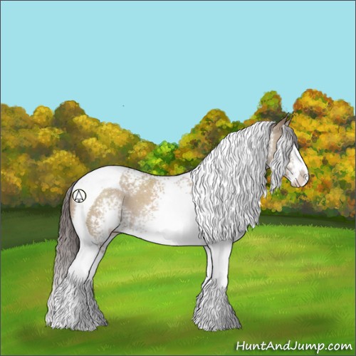 Horse Color:White Spotted Classic Champagne Dun Splash Tobiano 