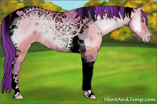 Horse Color:Void Watercolor Chocolate Amber Champagne Onyx Tobiano Rabicano