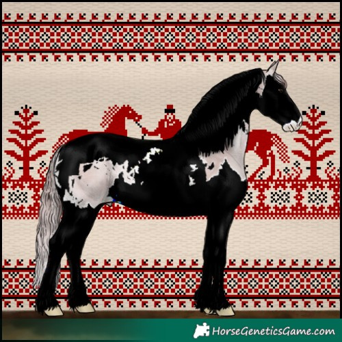 Horse Color:Watercolor Grullo Pearl Onyx Splash Tobiano