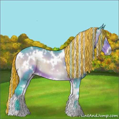 Horse Color:Painted Watercolor White Spotted Silver Brown Onyx 