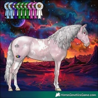 Horse Color:Watercolor White Spotted Silver Smoky Creme Chinchilla