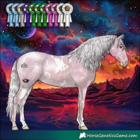 Horse Color:Watercolor White Spotted Silver Smoky Creme Chinchilla