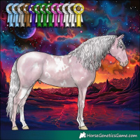 Horse Color:Watercolor White Spotted Silver Smoky Creme Chinchilla 