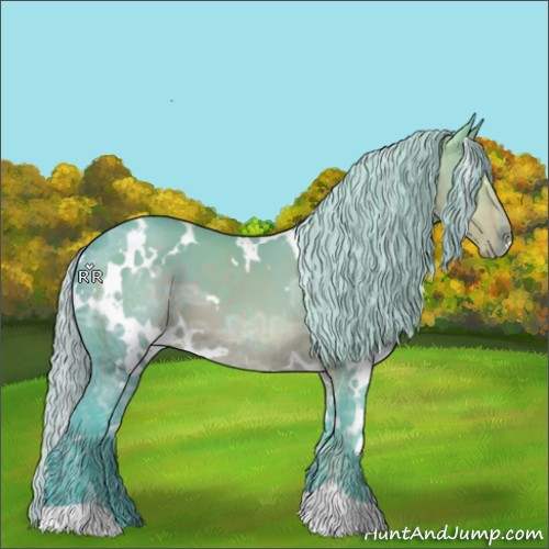 Horse Color:Watercolor White Spotted Silver Black Ice 