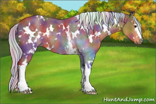 Horse Color:Nacre White Spotted Silver Buckskin Rabicano 