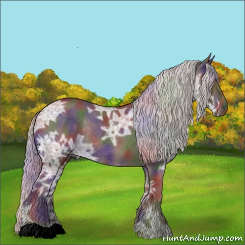 Horse Color:Nacre Silver Black Ice Rabicano 