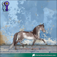 Horse Color:Platinum White Spotted Chocolate Brown Dun 