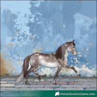 Horse Color:Platinum White Spotted Chocolate Brown Dun 