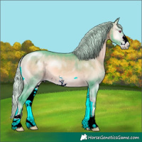 Horse Color:Watercolor Silver Bay Chinchilla Onyx Sabino 