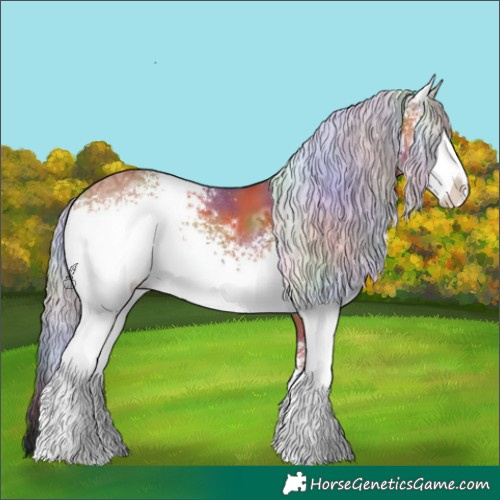 Horse Color:Nacre White Spotted Silver Bay Ice