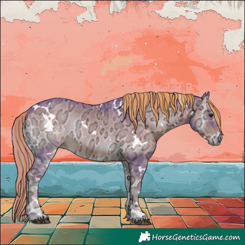 Horse Color:Watercolor White Spotted Liver Red Onyx Ice 