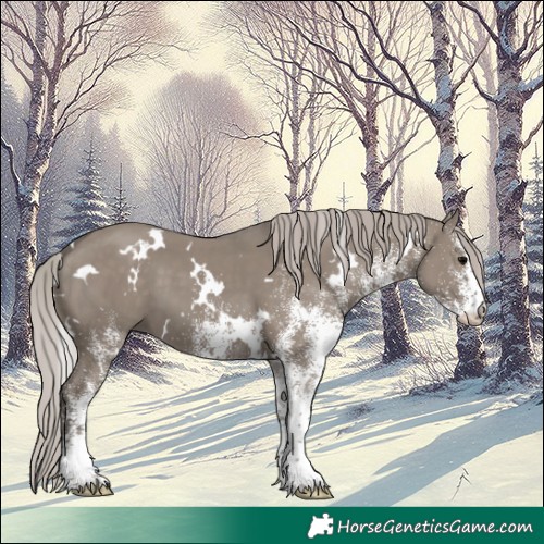 Horse Color:White Spotted Silver Grullo 