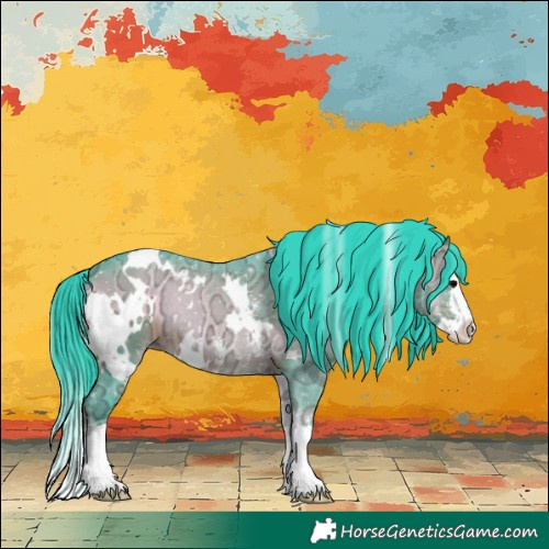 Horse Color:Watercolor White Spotted Bay Ice Onyx Sabino Splash Rabicano 