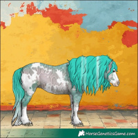 Horse Color:Watercolor White Spotted Bay Ice Onyx Sabino Splash Rabicano 