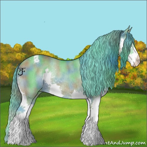 Horse Color:Nacre Watercolor Grullo Splash Appaloosa Rabicano 