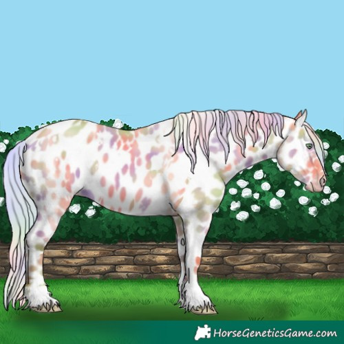 Horse Color:Nacre White Spotted Silver Amber Champagne Dun Near Leopard