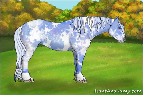Horse Color:Watercolor White Spotted Silver Grullo Chinchilla Ice 