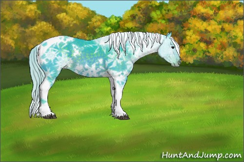 Horse Color:Watercolor White Spotted Silver Brown Ice Tobiano 