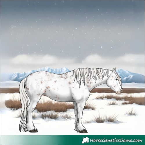 Horse Color:White Spotted Silver Brown Ice Sabino 