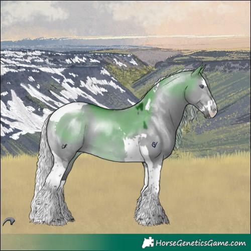 Horse Color:Silver Brown Chinchilla Dun Splash Tobiano 