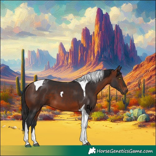 Horse Color:Bay Tobiano 