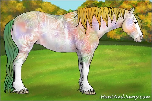 Horse Color:Nacre Watercolor White Spotted Bay Ice Onyx Sabino Rabicano 