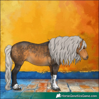 Horse Color:Silver Buckskin Tobiano 