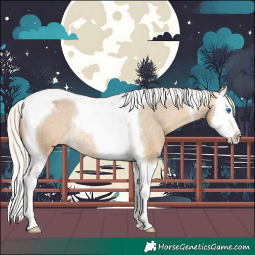 Horse Color:Silver Buckskin Dun Splash Tobiano Varnish Rabicano